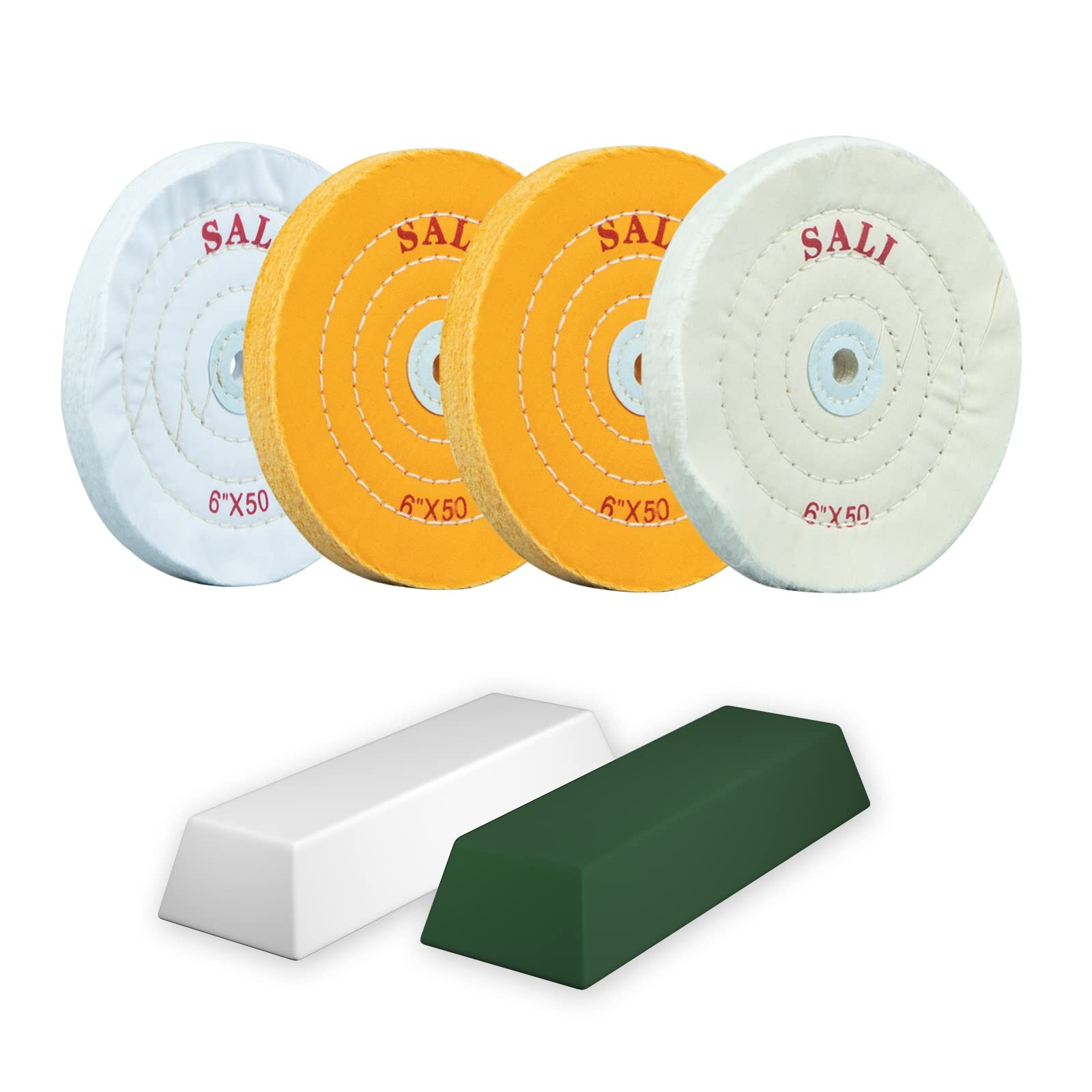 SALI 4 Pack Polishing Wheel for Bench Grinder Buffing Wheel 6 inch 2 *Yellow …