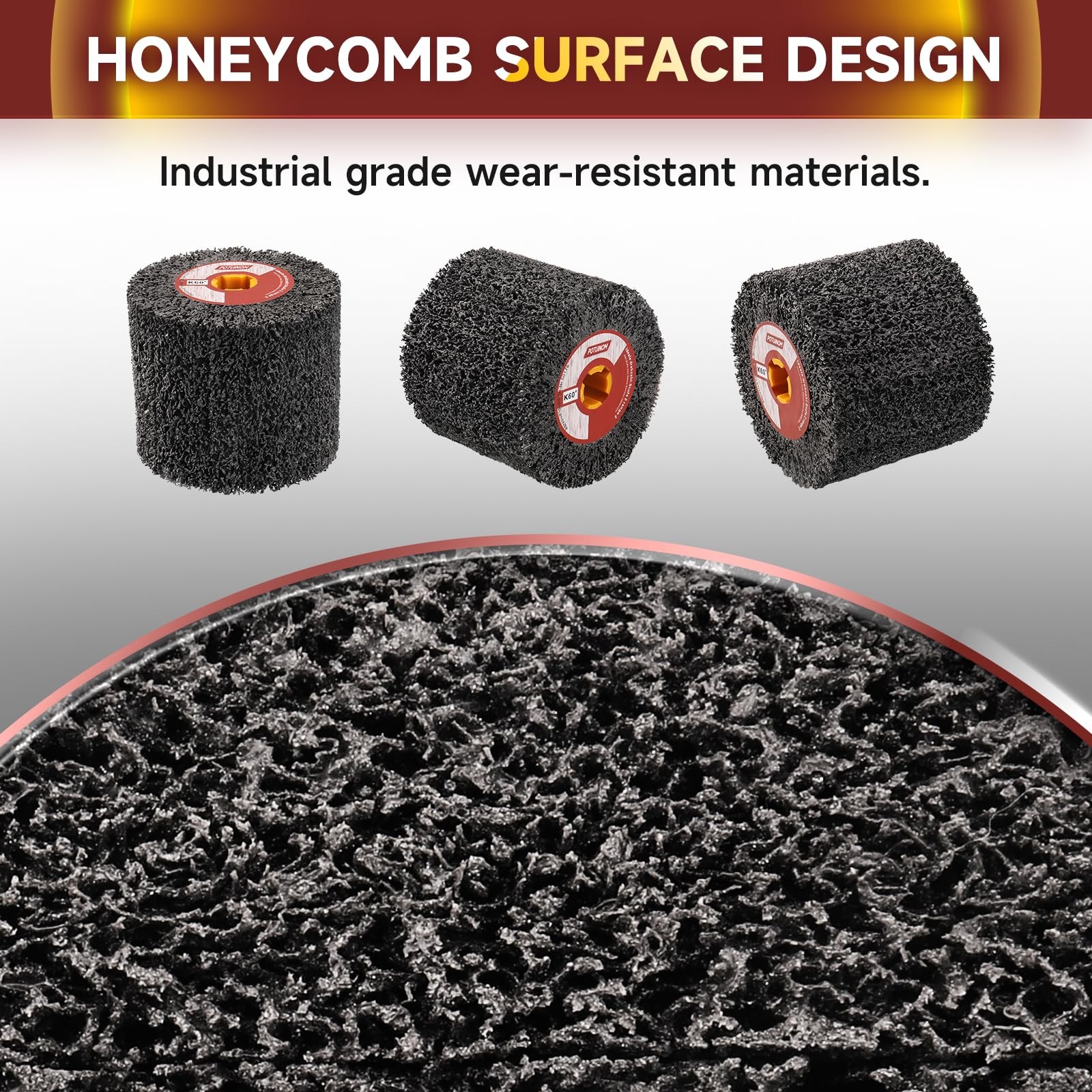 Abrasive Drawing Wheel Surface Conditioning Tool 60 Grit 120 x 100 x 19 mm Wi…