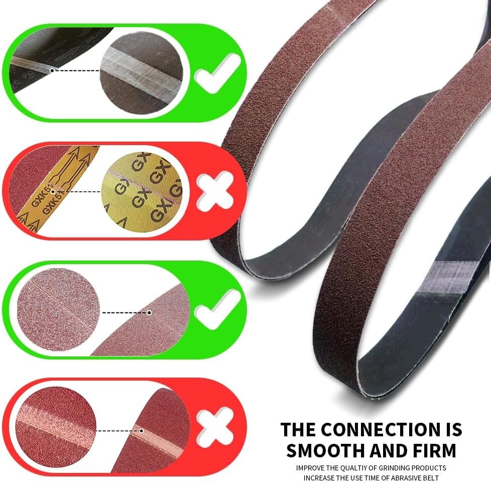 Aluminum Oxide Sanding Belts – 1/2×18, 60-Piece Grit Set for All Projects