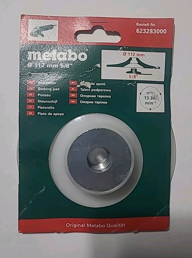 Metabo 23-283 Flexible Backing Pad, 4-1/2″, 112mm, 5/8″ Nut, Angle Grinder