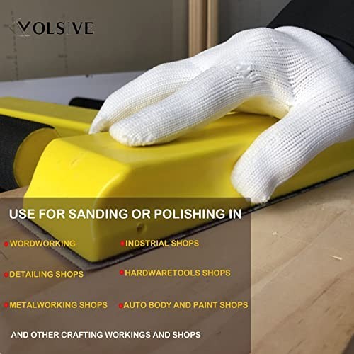 7pcs Hand Sanding Block Set, Rectangle Handheld Sanding Pad, Hook and Loop Inter