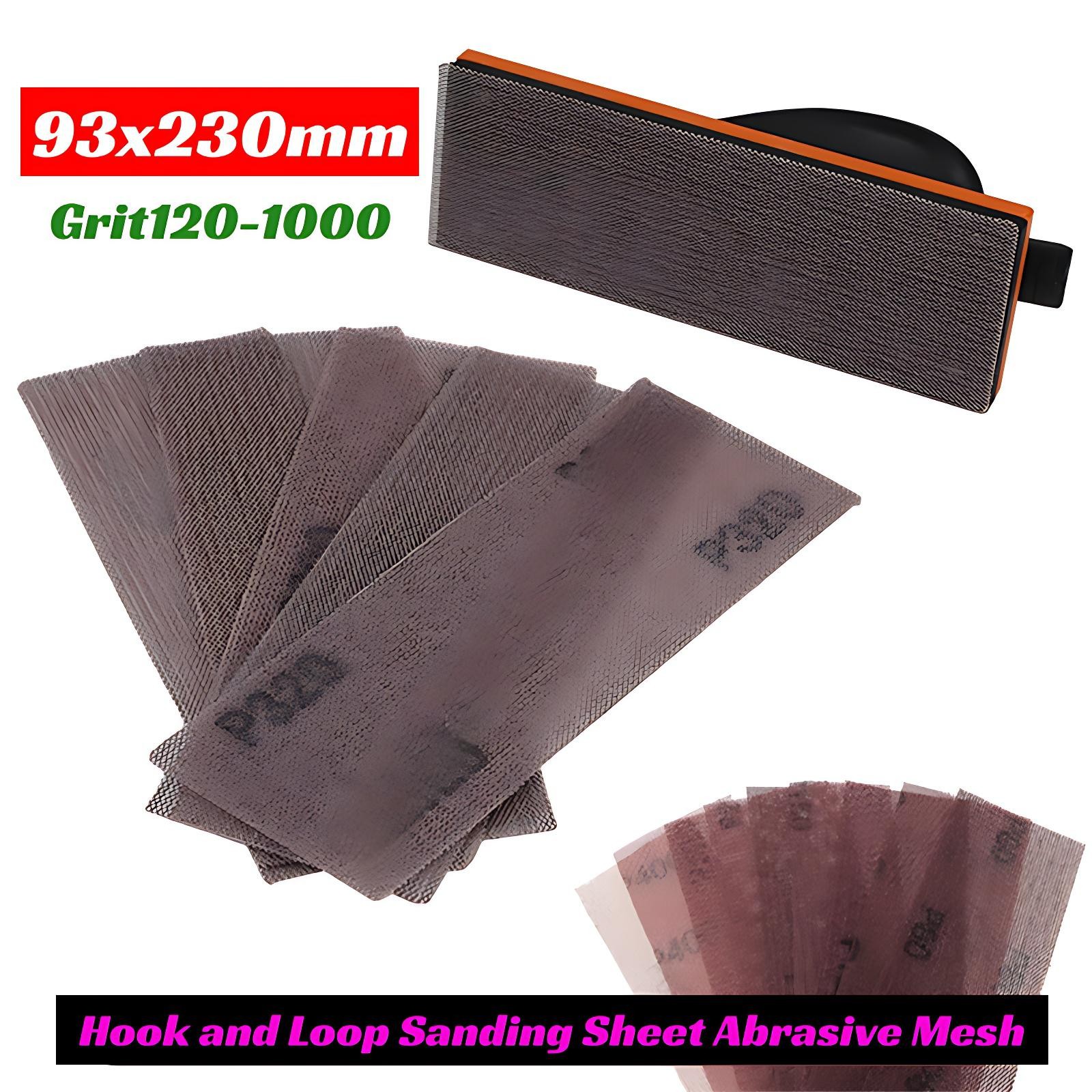 Sanding Sheet Abrasive Mesh Hook and Loop Hand Sander Screen Strips 93mm x 230mm