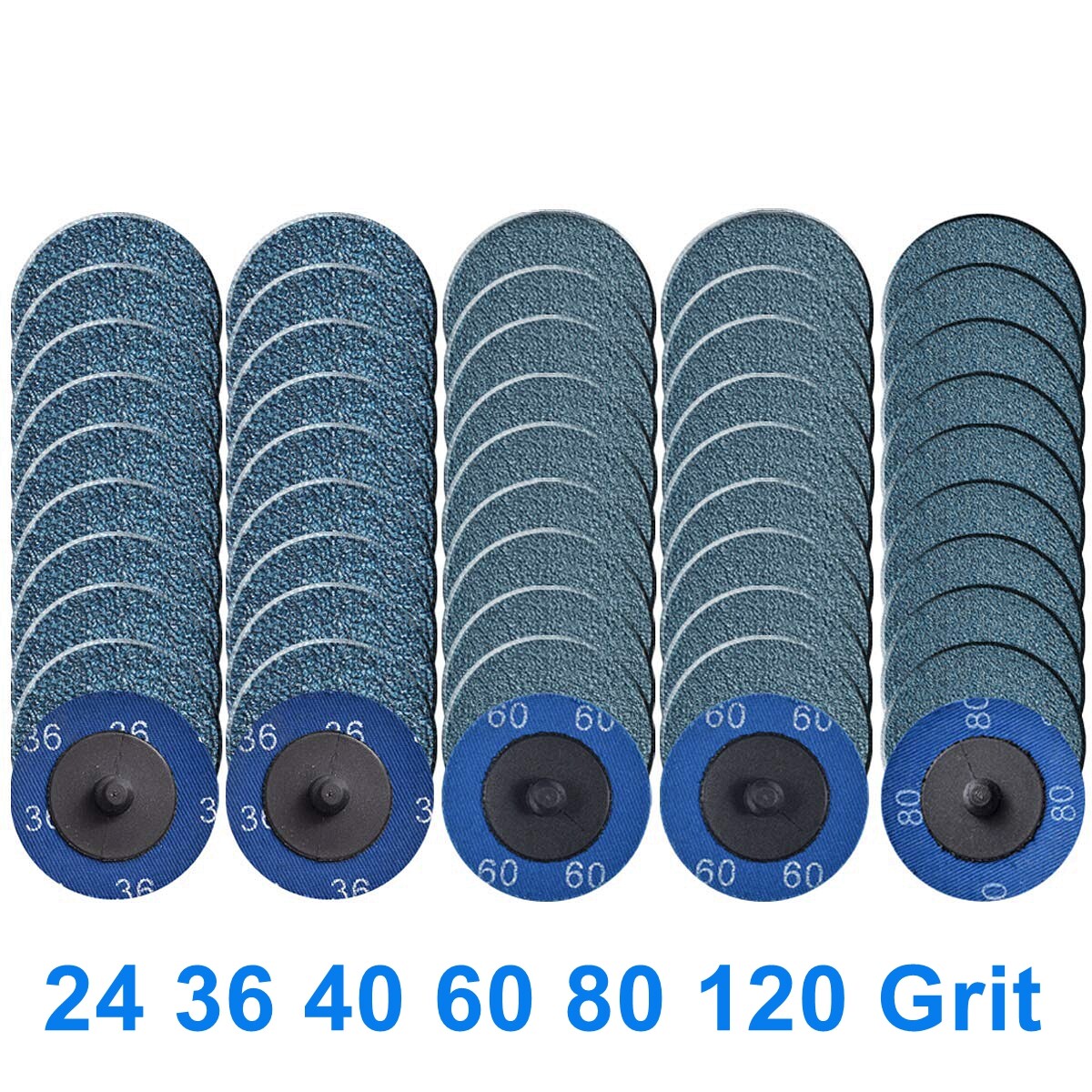 50X 2 inch 36 40 60 80 Grit Zirconia Roll Lock Sanding Grinding Disc Die Grinder