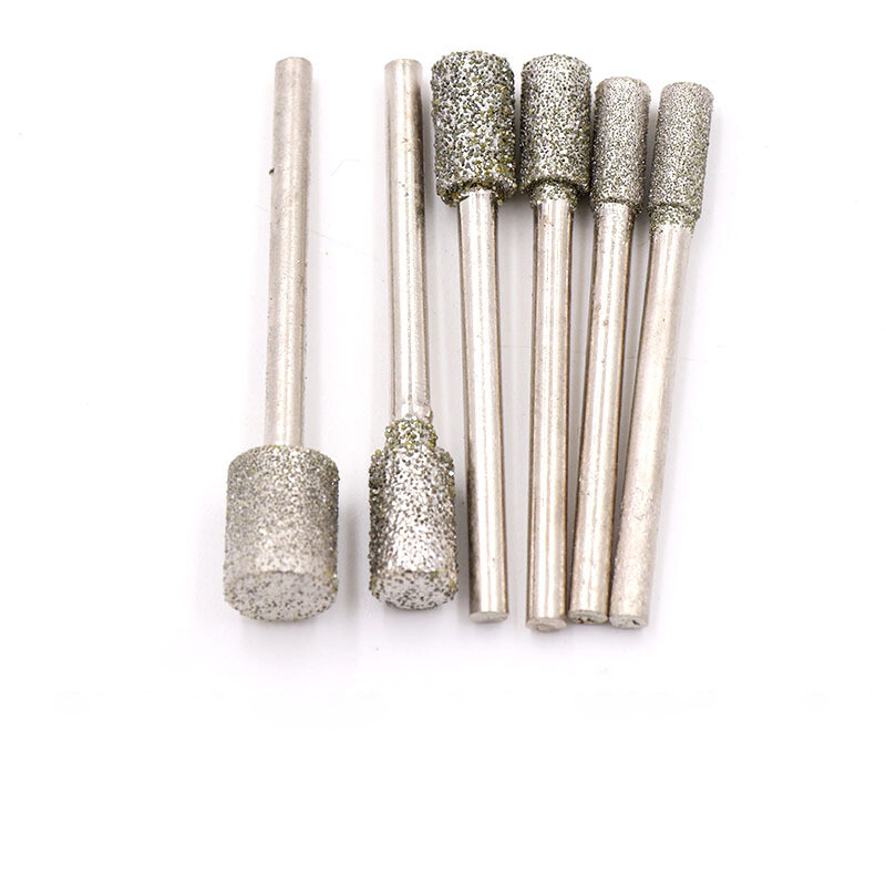3mm Shank 60 Grit Coarse Cylindrical Diamond Grinding Head Electroplated Grinder