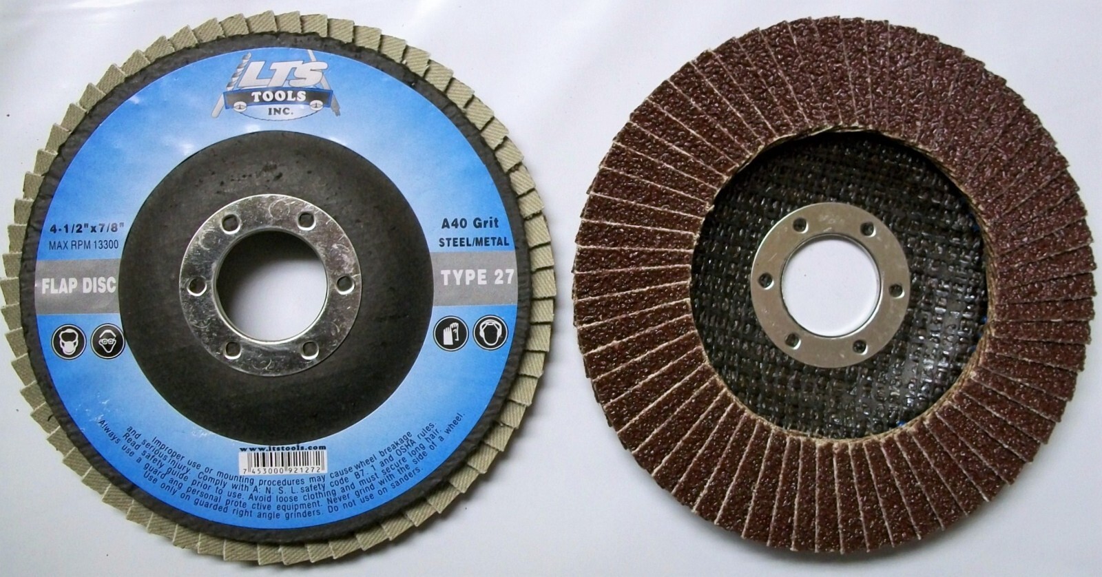4-1/2″ x 7/8″ Flap Disc 40 Grit Type 27 AO Professional Grade 50 Discs