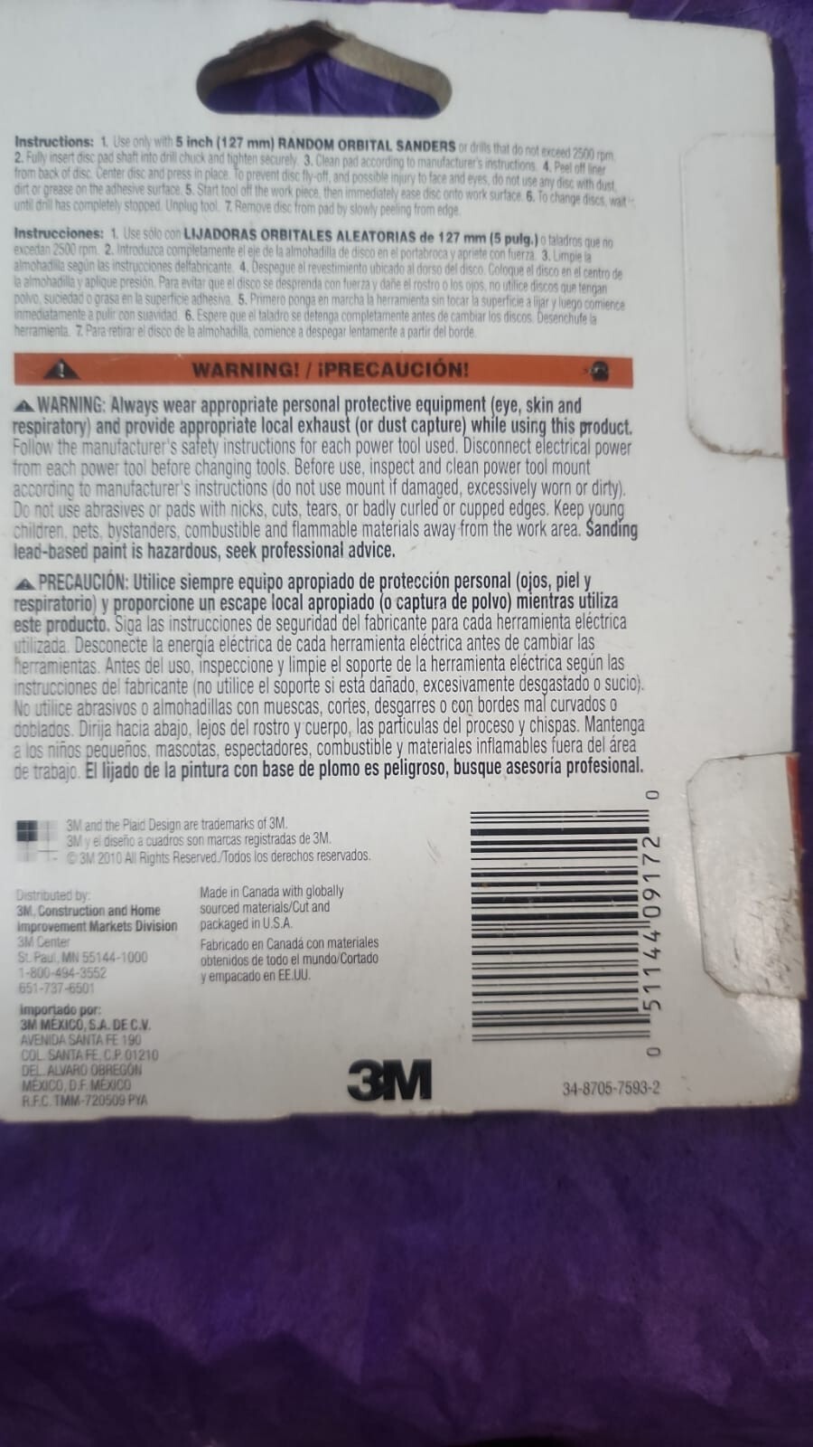3M SANDING DISCS ADHESIVE BACKING 40 COARSE 5” 4COUNT