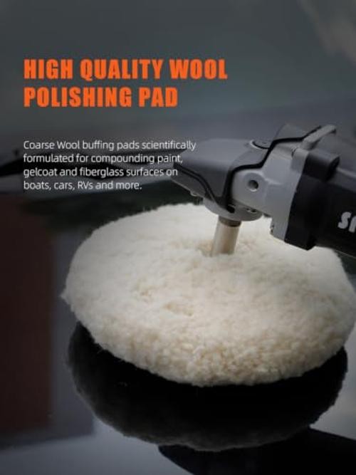 9″ (230mm) Wool Buffing Pad, Double Side 100% Natural Wool Pad 9 Inch (230mm)