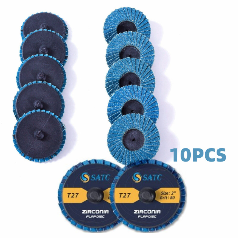 10PCS 2 in Die Grinder Drill Grinding Wheels Roll Lock Sanding Flap Disc 80 Grit