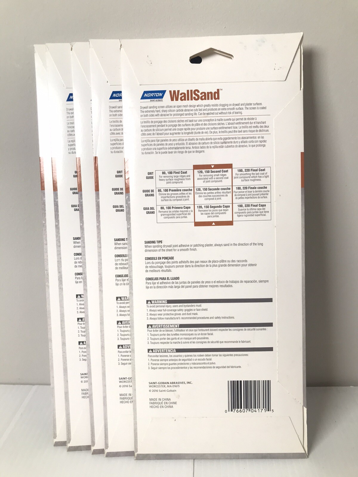 5 Lot Norton WallSand 150 Grit DRYWALL SCREEN Silicon Carbide 076607041715