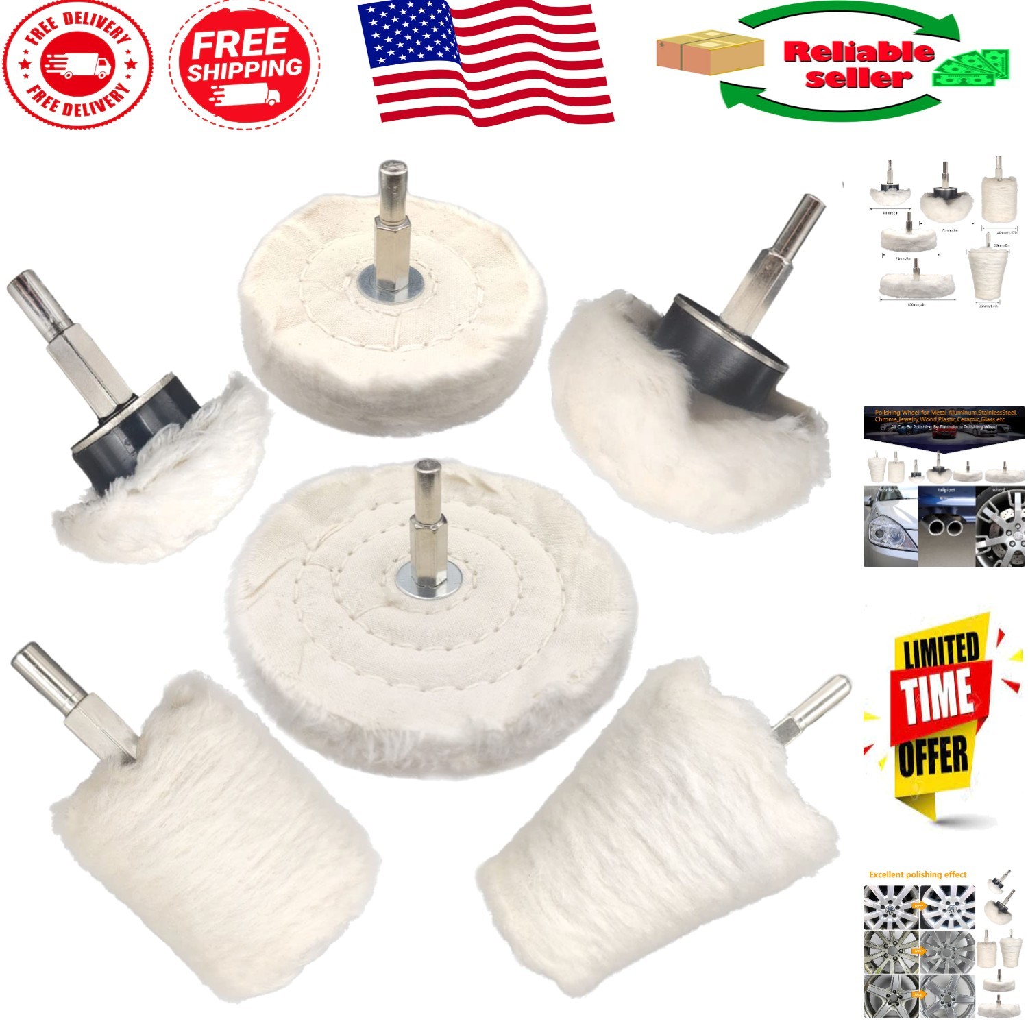 6-Piece Buffing Wheel Kit for Drill – Ultimate Polishing Pad Set for Metal & …