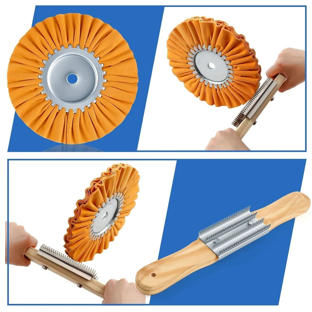 12 Pcs Airway Buffing Polishing Wheel Kit 8 Inch Aluminum Polishing Wheel
