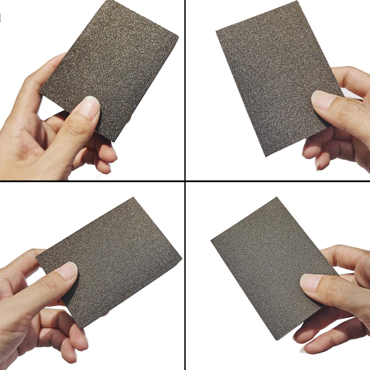 12 Pack Sanding Sponge,Sackorange Coarse/Medium/Fine/Superfine 6 Brown