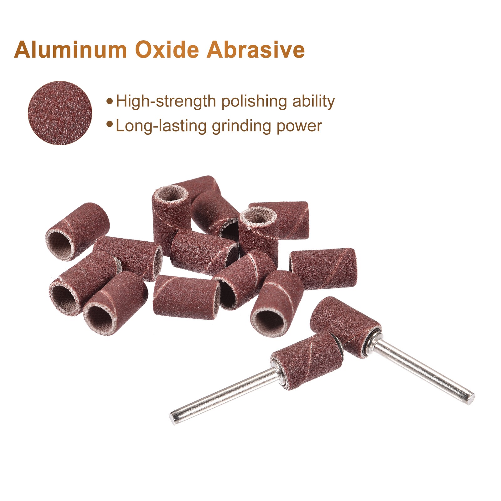 100Pcs 1/4 Inch Sanding Sleeves Set 320 Grit with 2Pcs 1/8 Inch Mandrels