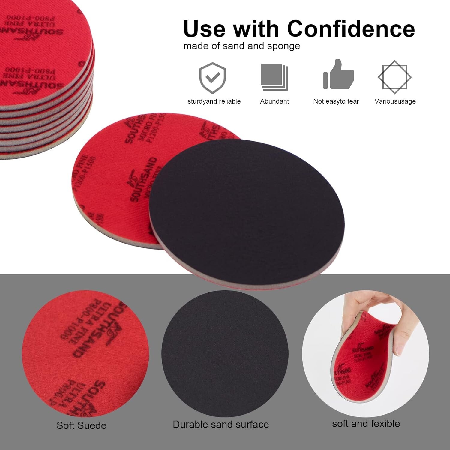 10 Pieces Bowling Sanding Pads Grit 500-600, 800-1000, 1200-1500, 2000, 2500