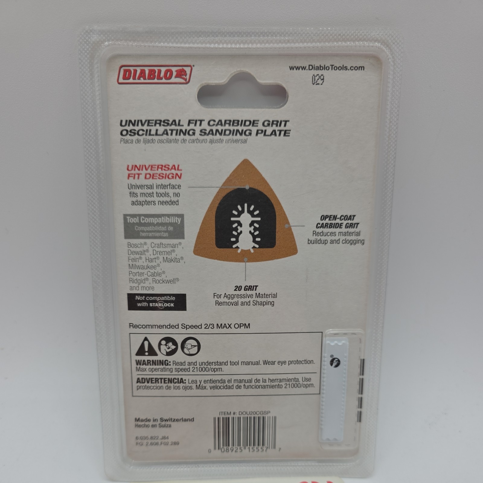 1 Diablo 3-1/2 in. 20-Grit Universal Fit Carbide Grit Oscillating Sanding Plates