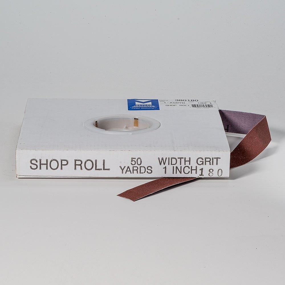 Mercer Industries 380180-1″ x 50 yards Shop Roll, 180 1″ x 50 yd, 180 Grit