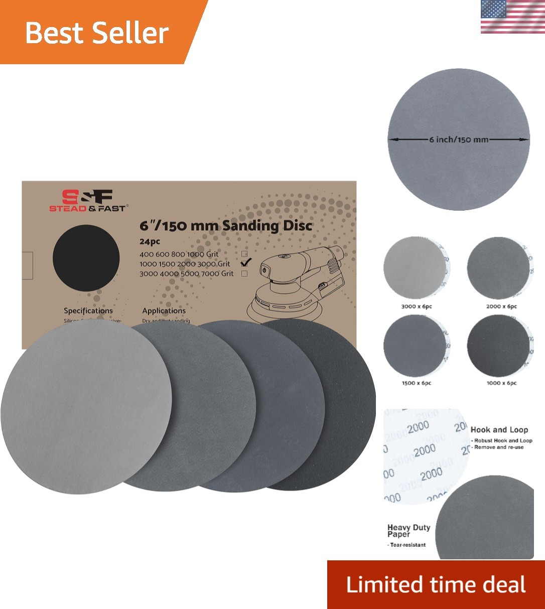 Hook and Loop 6″ Sanding Discs: 24 Pcs for Flawless Automotive Finishing