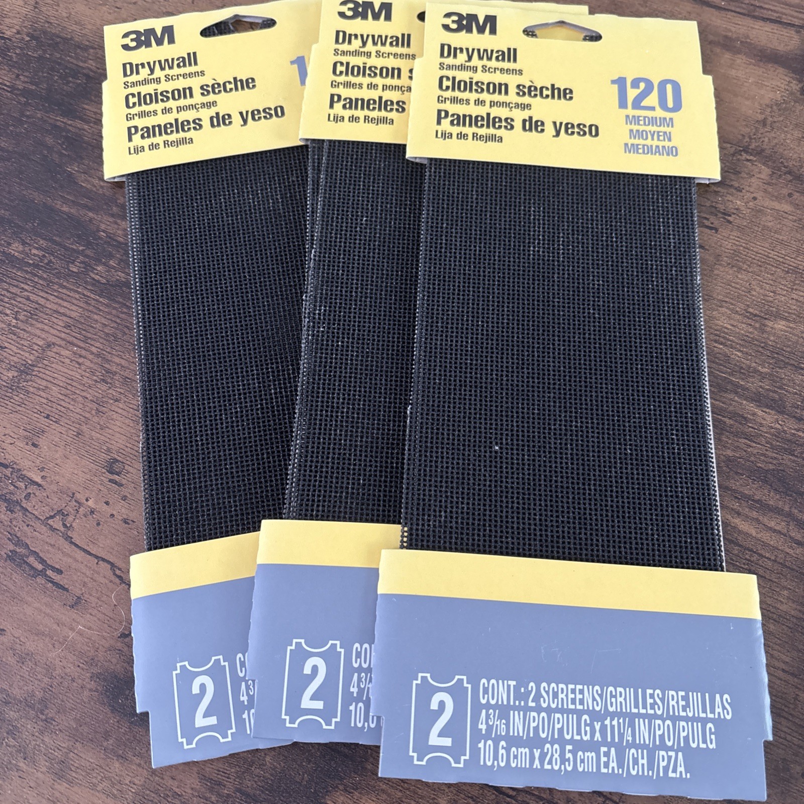 6 Sheets Total – 3M 9090NA Drywall Sanding Screen 4.375 in x 11.25 Medium-Grit