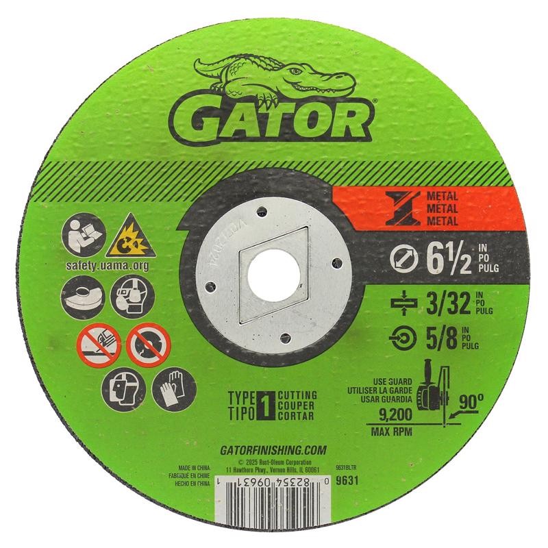 Gator 6-1/2 in. D X 5/8 in. S Aluminum Oxide Metal Cutting Wheel 1 pc