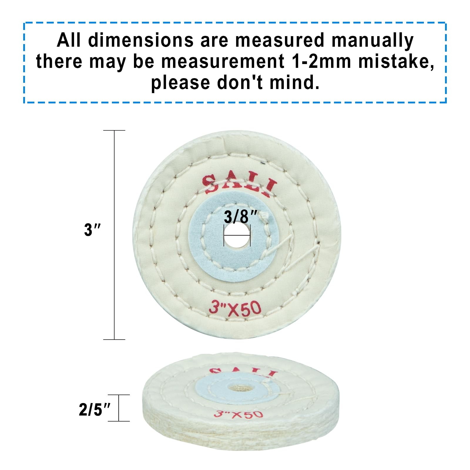 SALI 6 Pack Polishing Wheel for Bench Grinder Buffing Wheel 3 inch White Cott…
