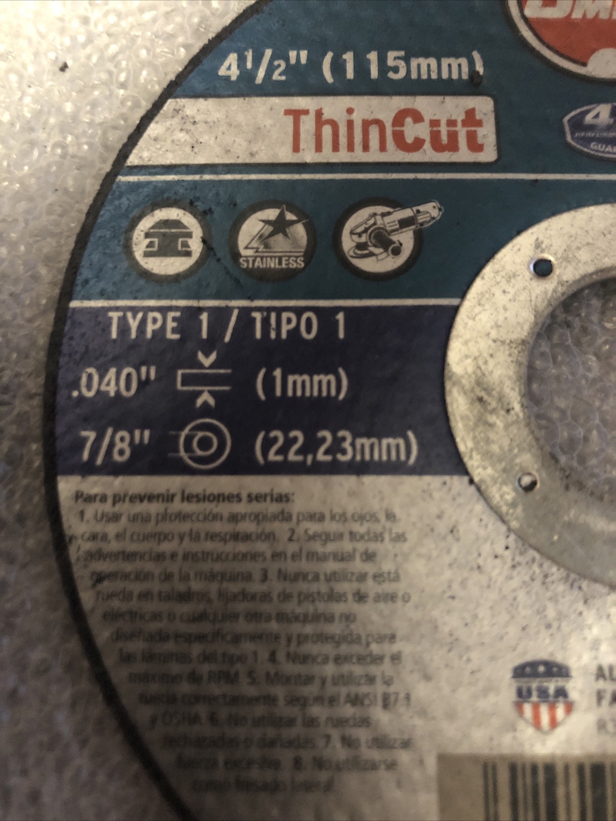 (Lot Of 2) Shop Smith 4.5 X .040 X 7/8 Metal Wheel Type 1 / Max Rpm 13,580