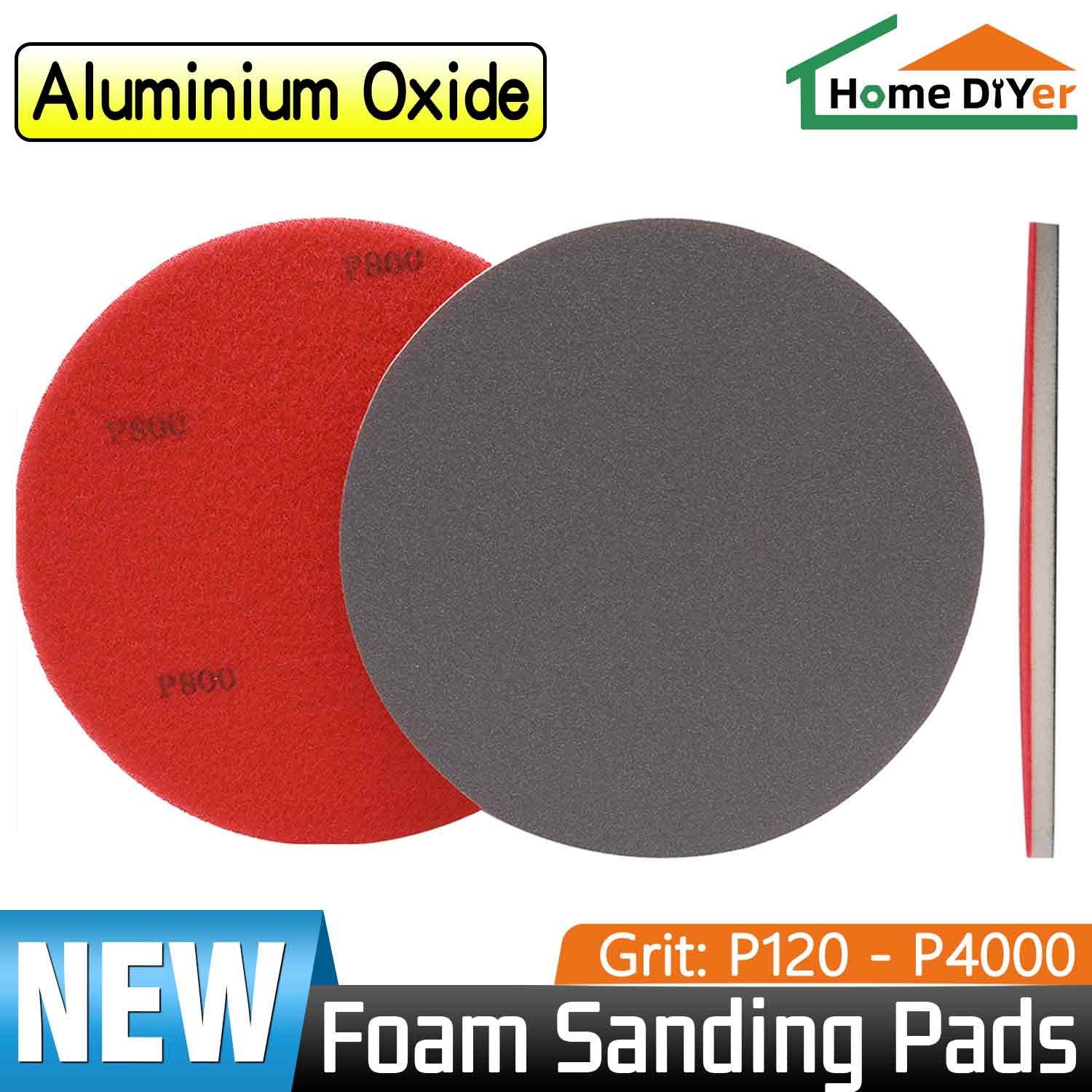 125mm 5″ Wet Dry Sanding Discs Sponge Pads Foam Sanding Pads Grit 180 – 4000