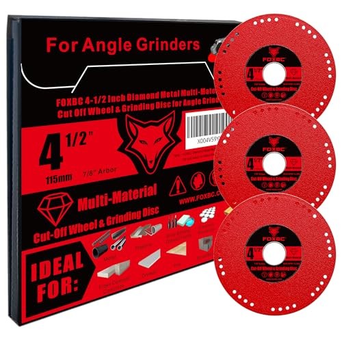 4-1/2 Inch Metal Diamond Saw Blades, Multi-Purpose Cut Off & Grinding Wheel