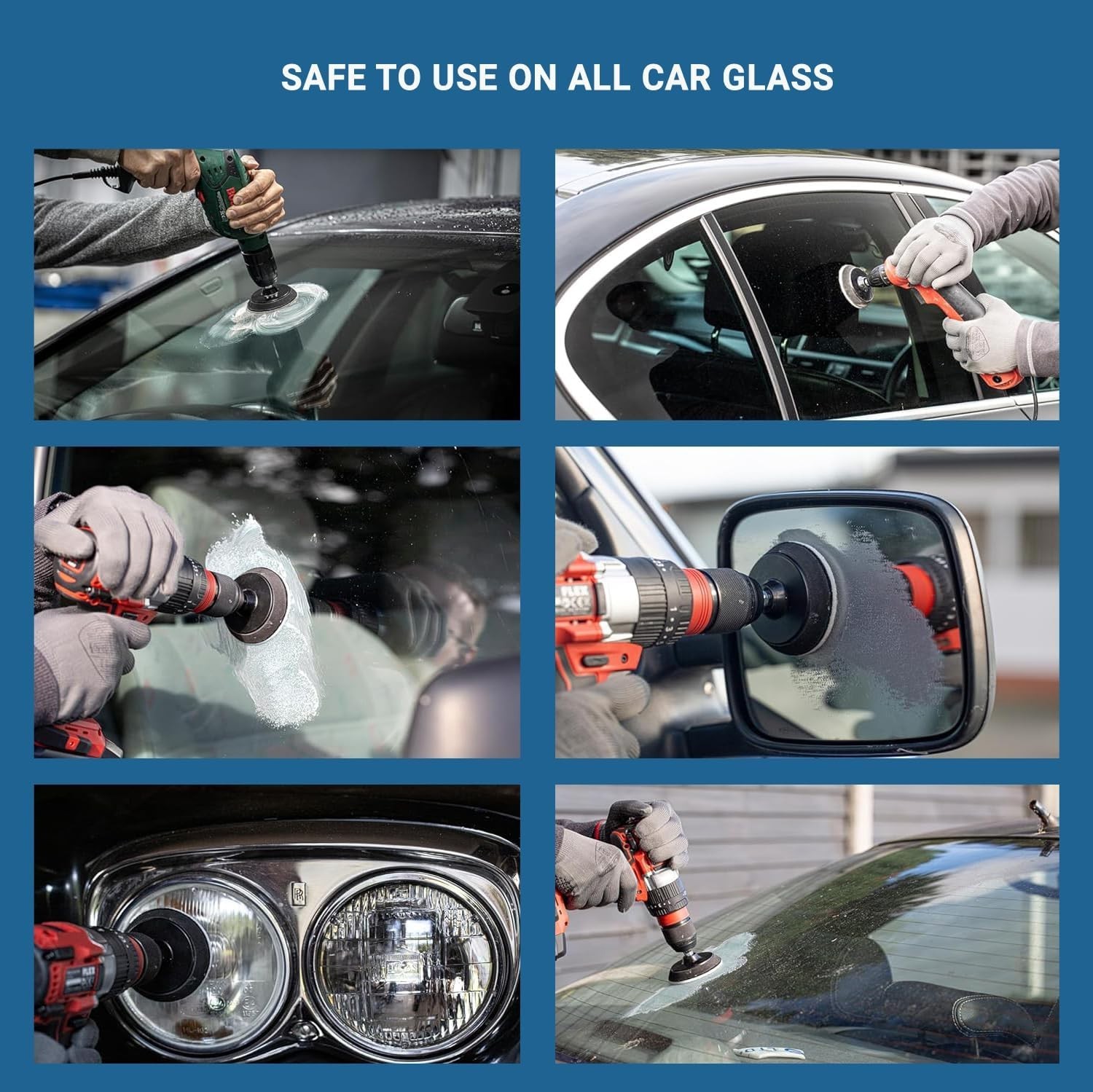 21003 DIY Windshield Polishing Kit for Electric Drills – Restore Clarity to W…