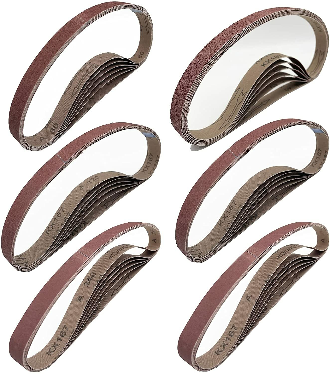 1/2 x 18″ Sanding Belts Air File Belt Sander Sandpaper 40 60 80 120 180 240 Grit