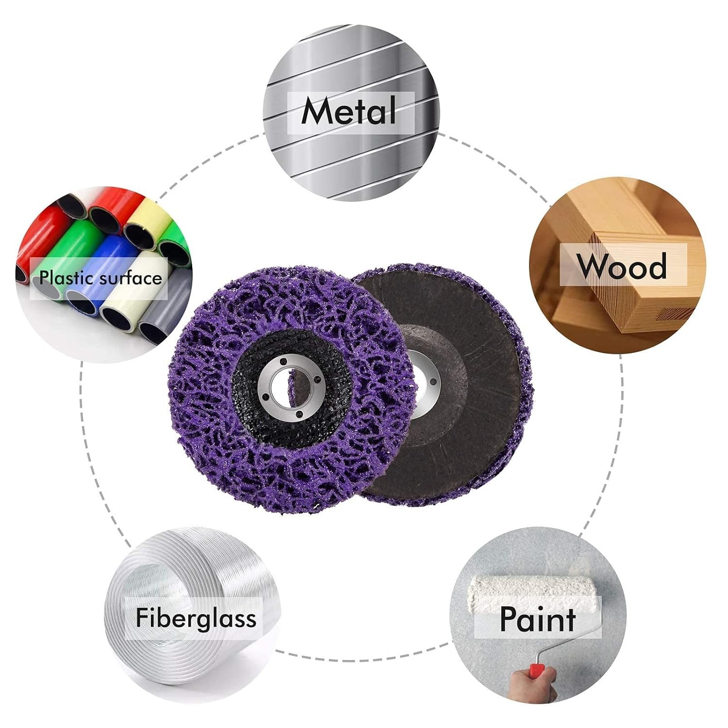 Rust Oxidation Paint Stripping Wheel 10 Pack for Angle Grinder 4.5 Inch Discs