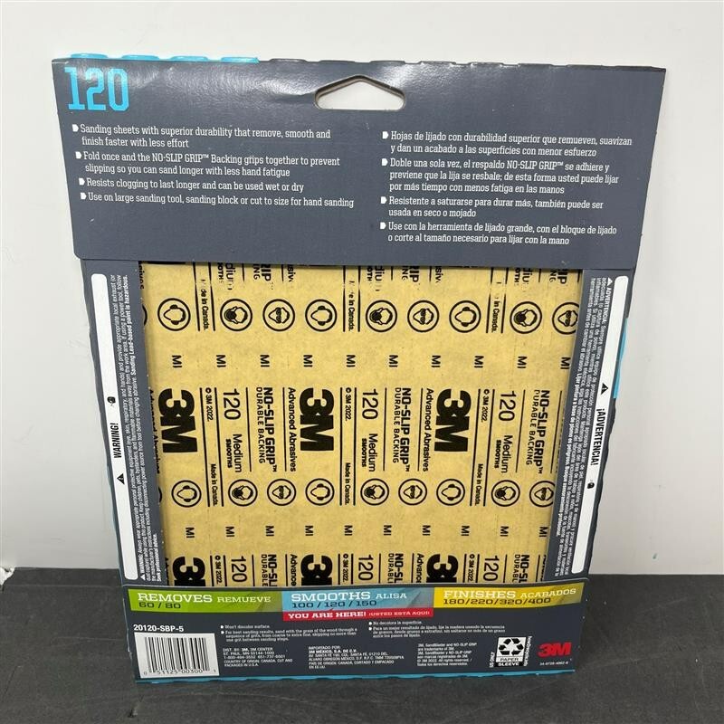 3M SandBlaster Pro Medium 120-Grit Sheet Sandpaper 4 Pack of 5 sheets per pckage