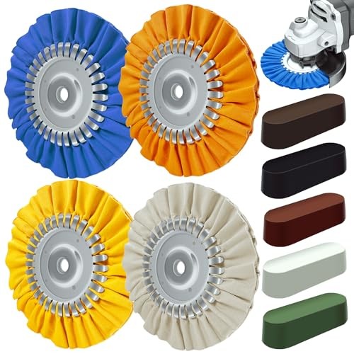 8″ Airway Buffing Wheel, 9Pcs Aluminum Wheel Polishing 9.0 9pcs-Complete Kit