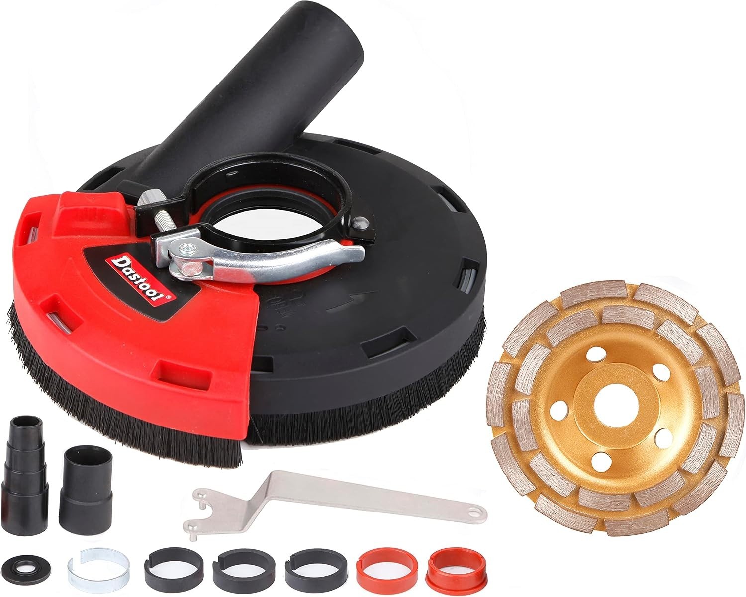 Complete Surface Grinding Dust Shroud Kit for 4.5/5-Inch Grinders, Diamond Wheel