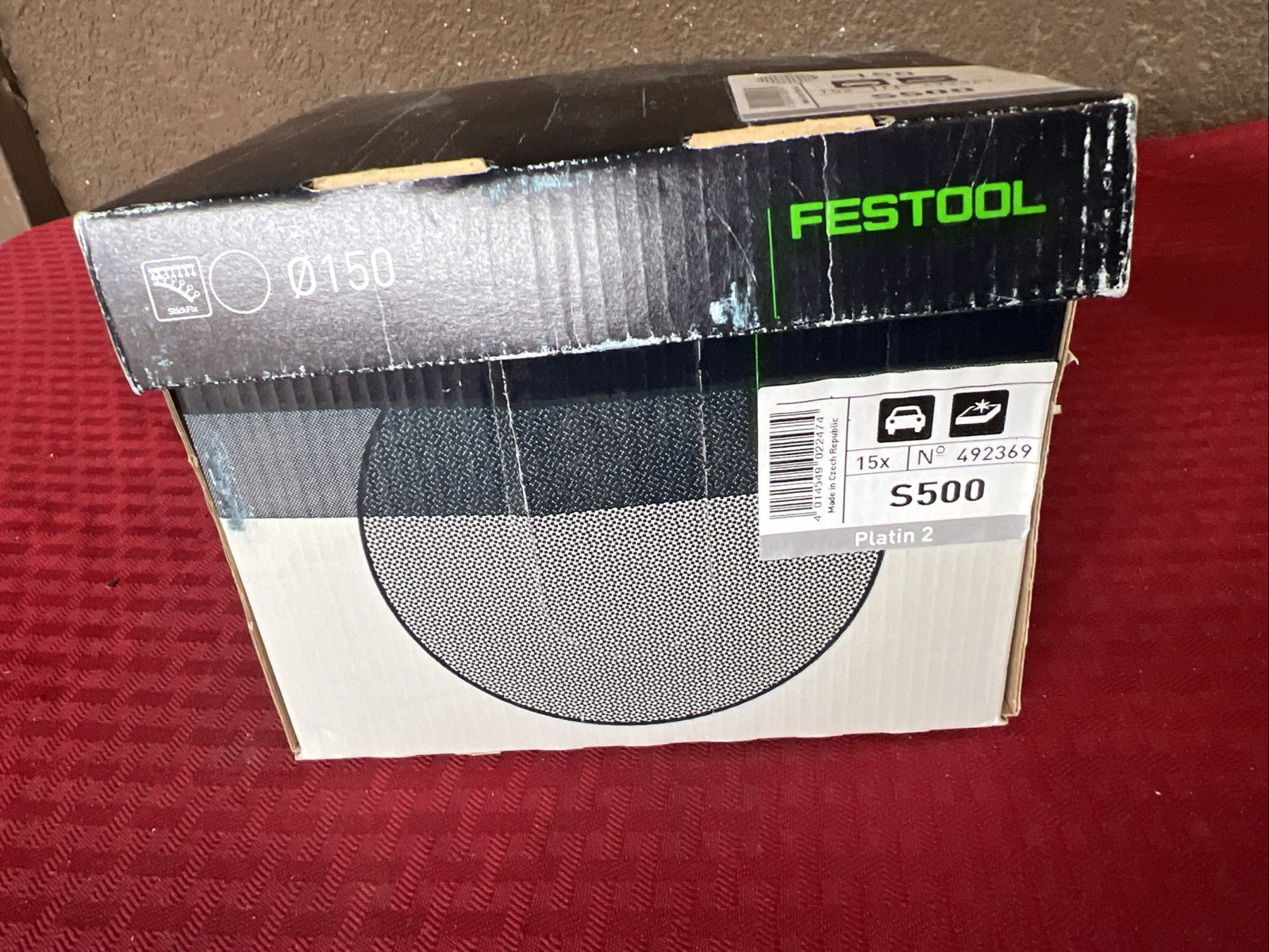 Festool 492369 150mm Platin 2 S500 Disc Abrasives, 15 ct
