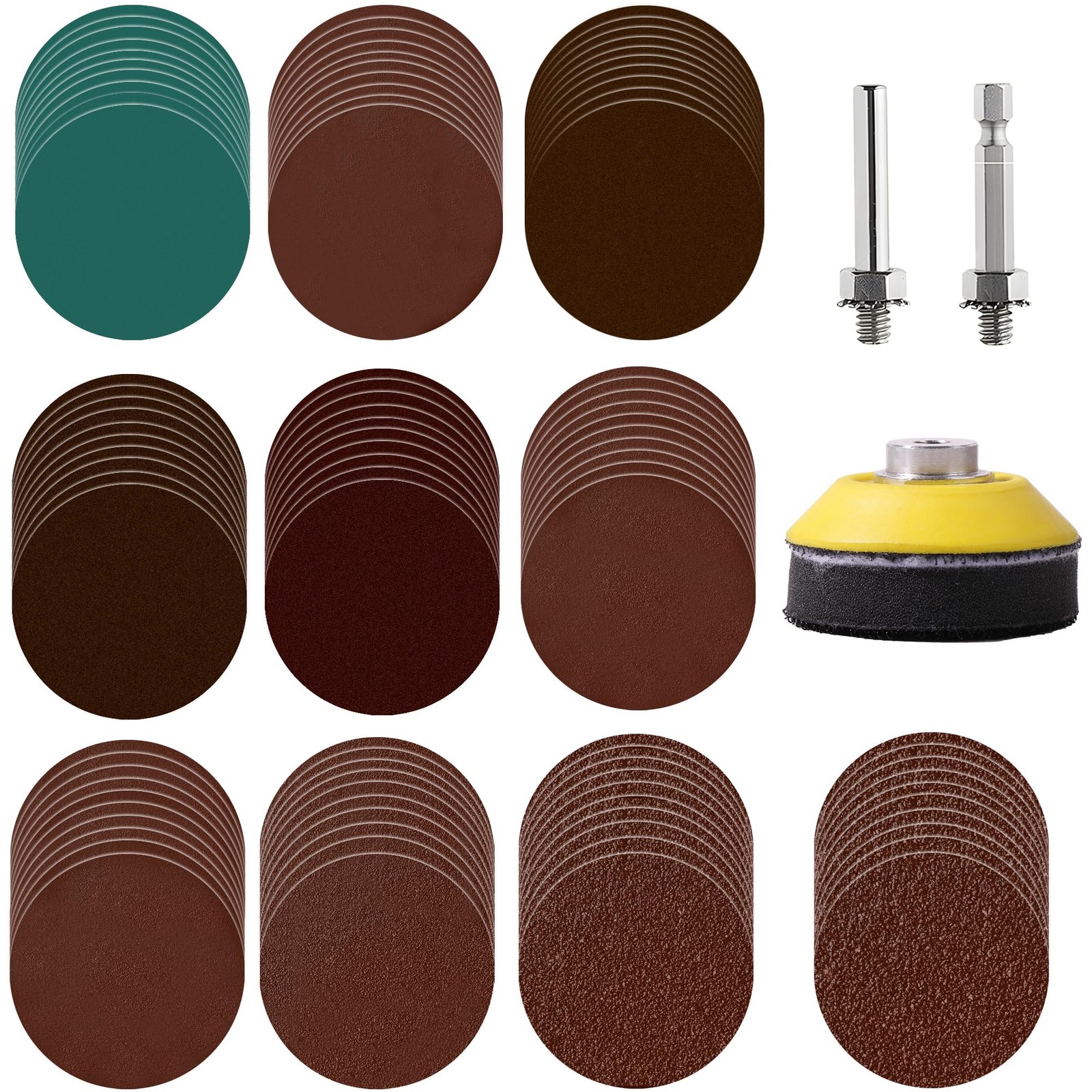 200pcs 2 Inch Sanding Discs for Drill,Small Round Sander Hook and Loop Assort…
