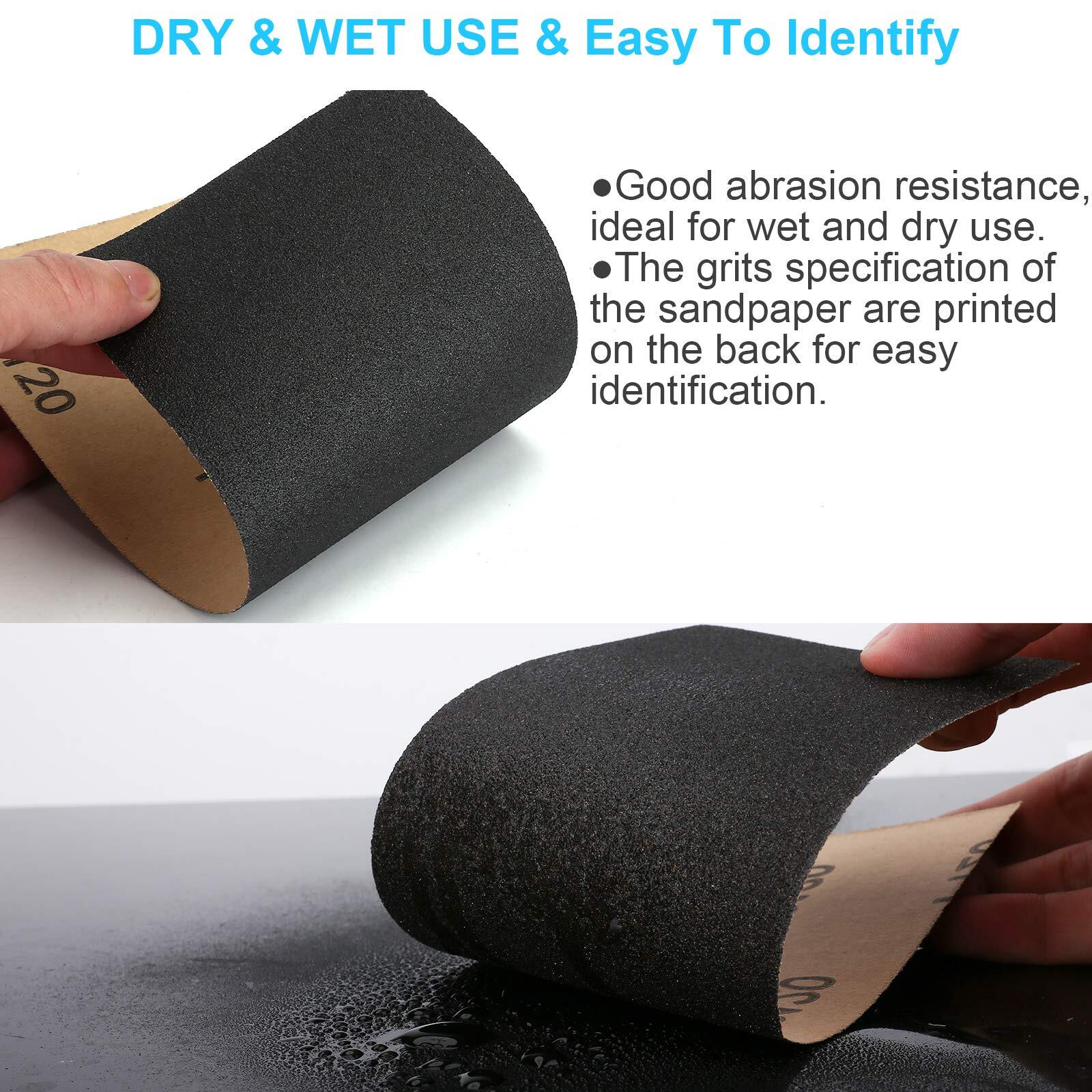 48 Pcs Wet & Dry Sandpaper for Wood Furniture Finishing Metal Sanding Automotive