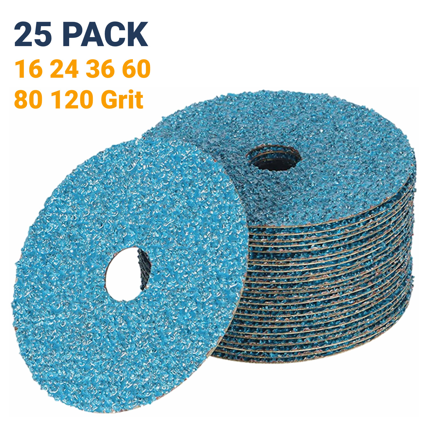 4-1/2″ Zirconia Resin Fiber Disc 16 24 36 60 80 120 Grit Sanding Grinding Discs