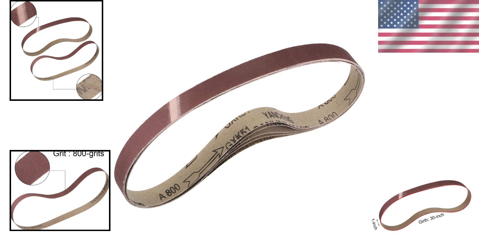 Durable 1″ x 30″ 800 Grit Sanding Belts – Perfect for Wood and Metal Finishing