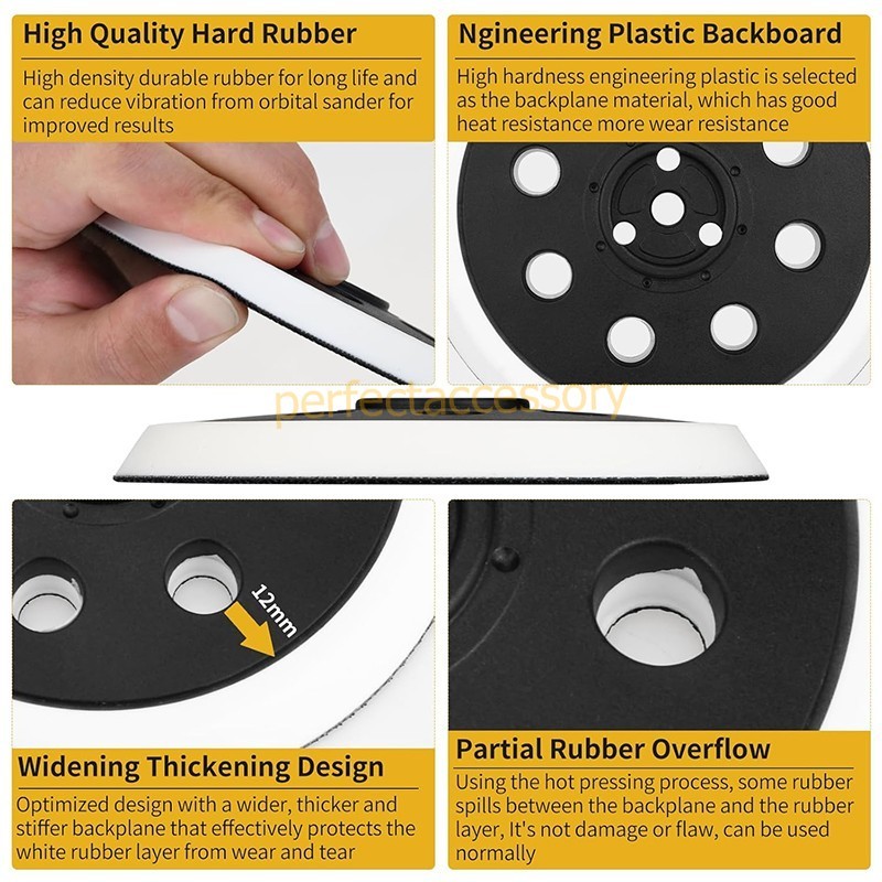 1-2PCS 5″ 8Hole Hook&Loop Sander Pad For Bosch RS032 3107DVS 3725DVS 3725DEVS