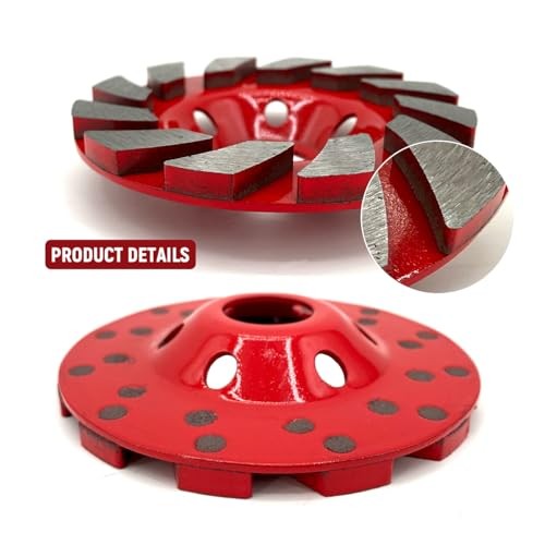 Pieces Turbo Concrete Grinder disc 4 inch Diamond Grinding Cup Wheel 12 Segs 6