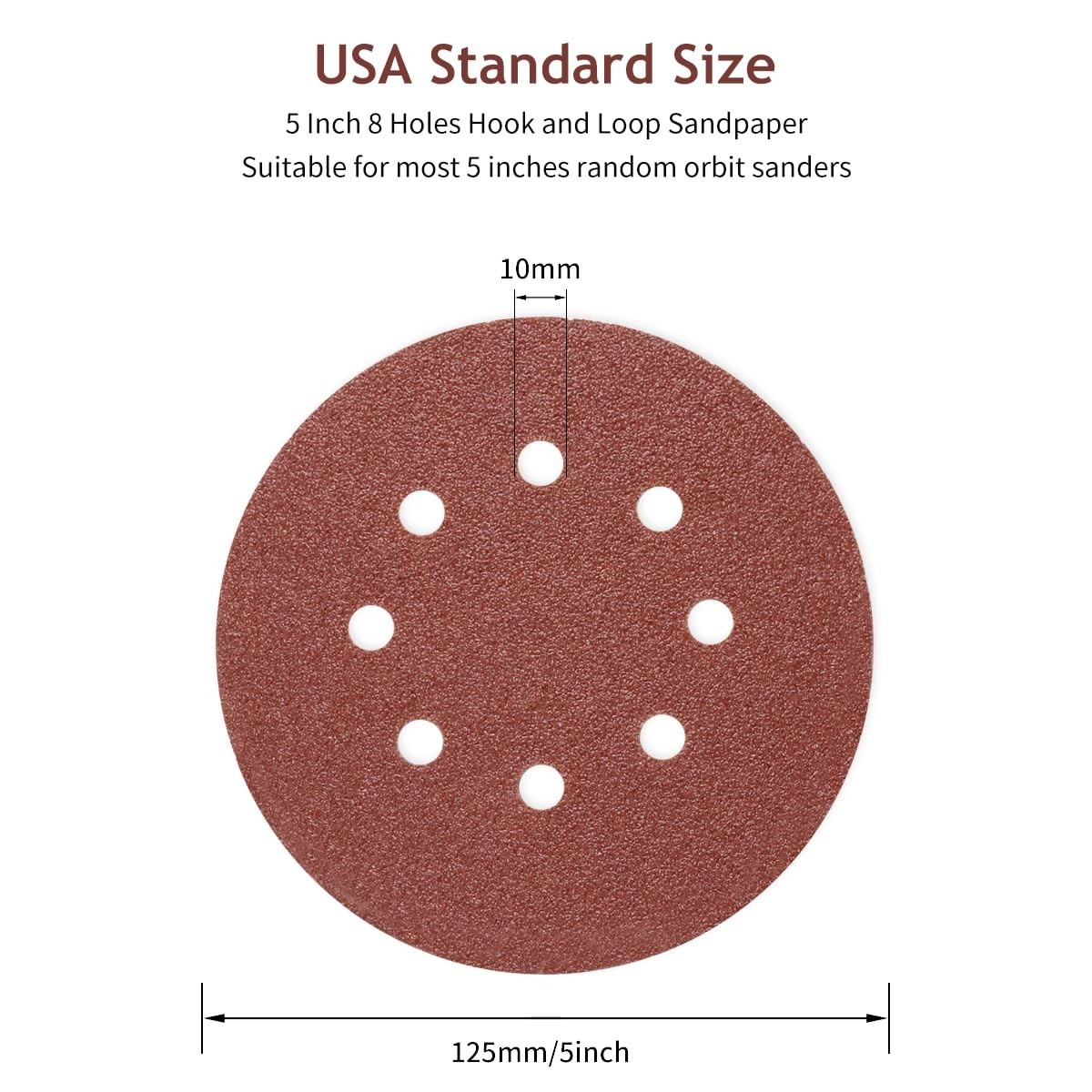 50 PCS 5-Inch Sanding Discs – Assorted Grits for Smoothing and Polishing