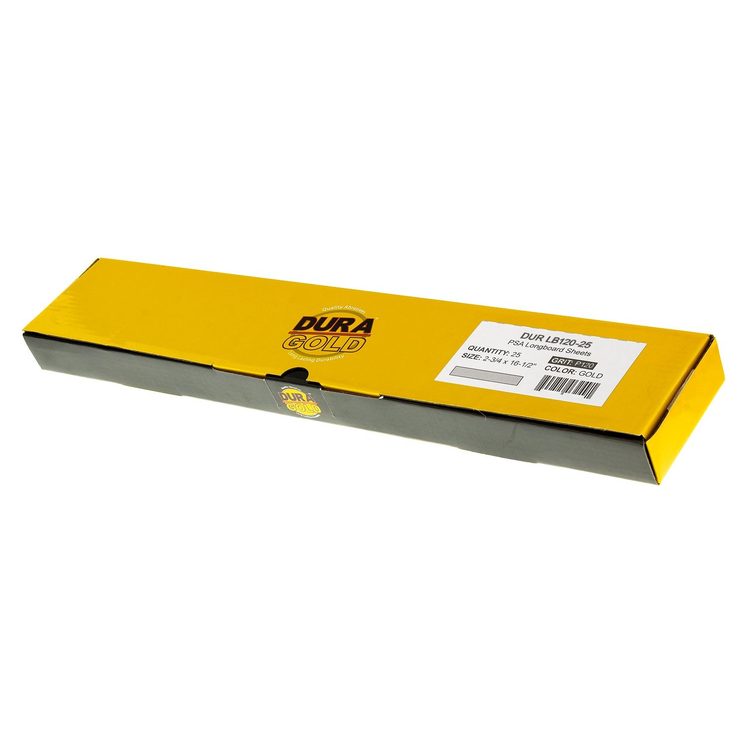 Premium 120 Grit Gold Pre-Cut PSA Longboard Sandpaper Sheets, Box of 20, 2-3/…