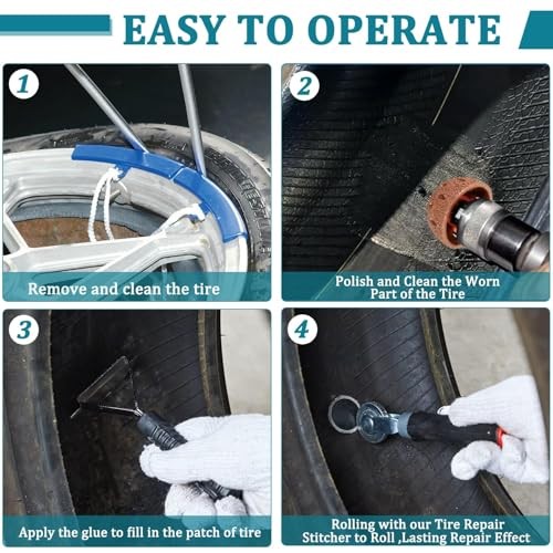 Tire Repair Set Polish Patch Tools 2500rpm Low Speed Air Tire Buffer Grinder