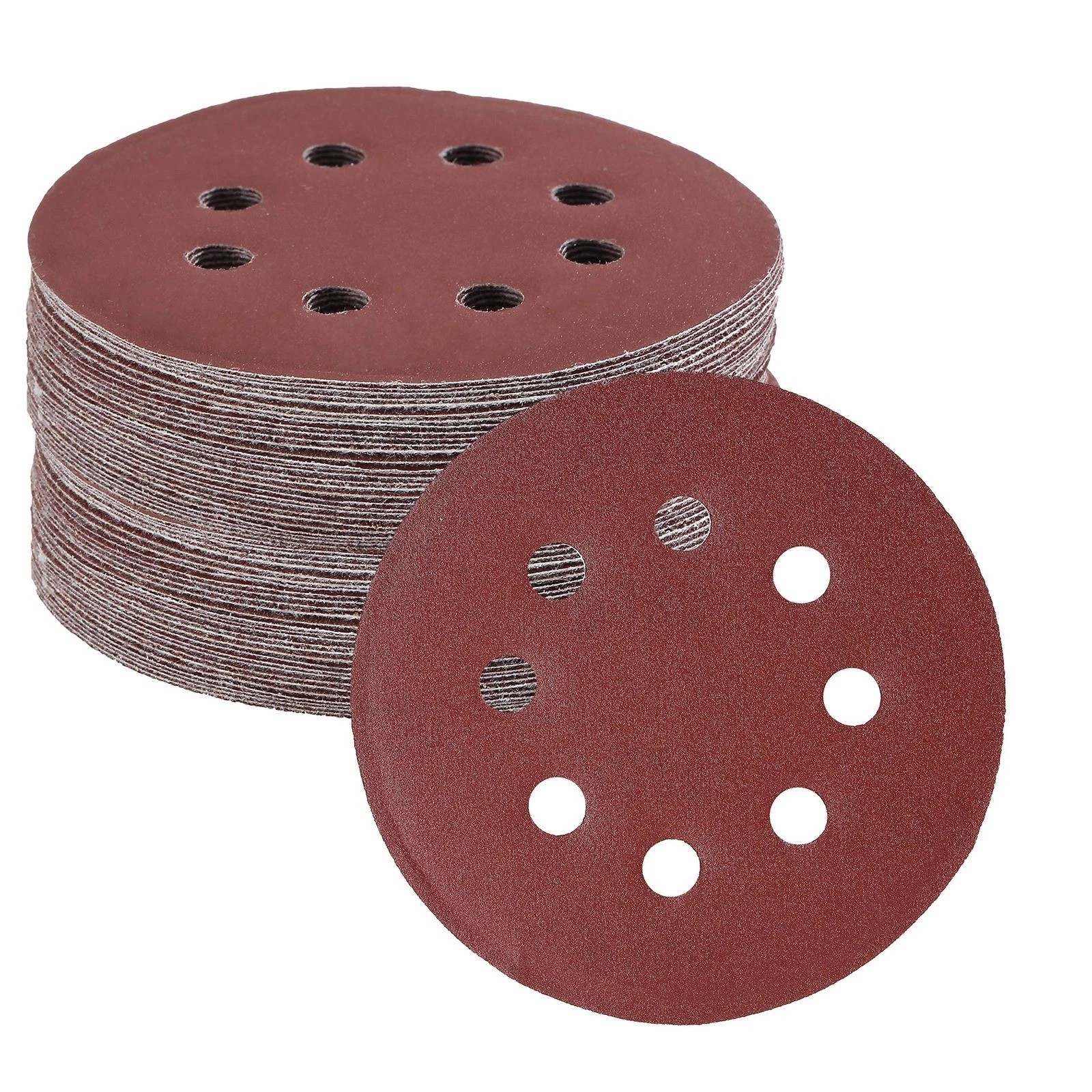 30Pk 5″ 8-Hole Sanding Discs Hook and Loop Round Sandpaper Orbital Sanding Pads