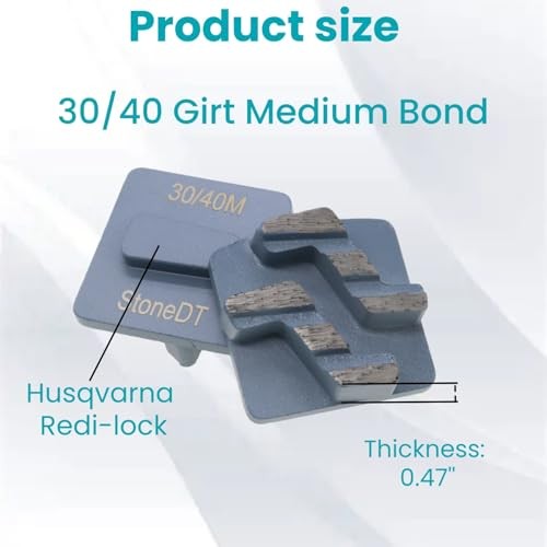 Diamond Grinding Shoes, Redi-Lock Concrete Medium bond Coarse 30.0 30/40M
