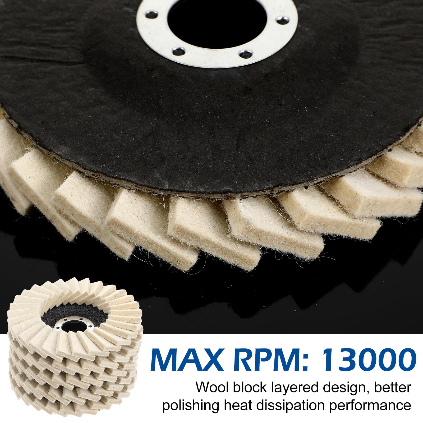 8 Pcs Wool Polishing Wheel Disc and Polishing Compounds Set Includes 5 Thicke…