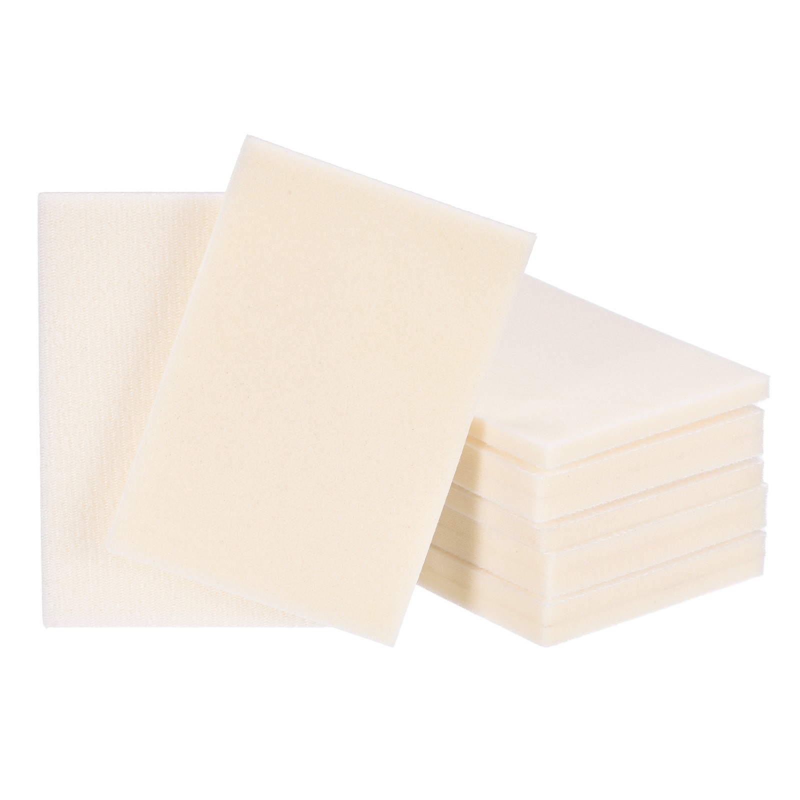 10 Pcs 240 Grit 4 x 2.8 Inch Hook & Loop Foam Sanding Blocks, White