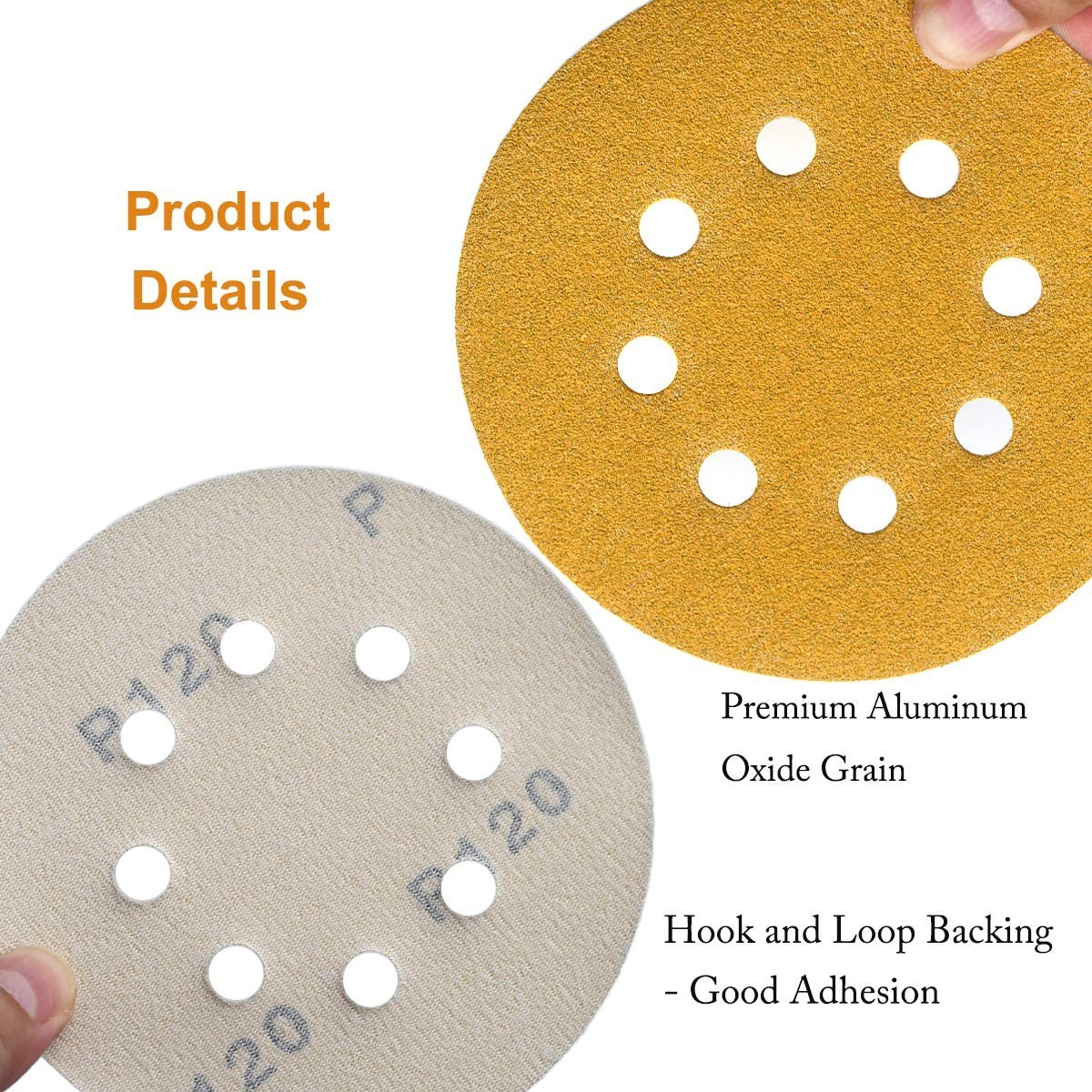 105-Pack 5-Inch Hook and Loop Sanding Discs – Grits for Perfect Finishes
