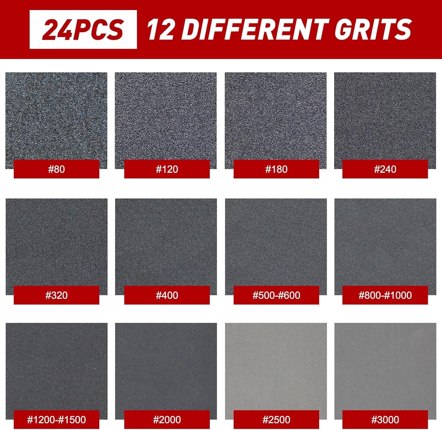 24 Pcs Aluminum Oxide Sanding Sponge Set – For Ultimate Surface Prep Efficiency