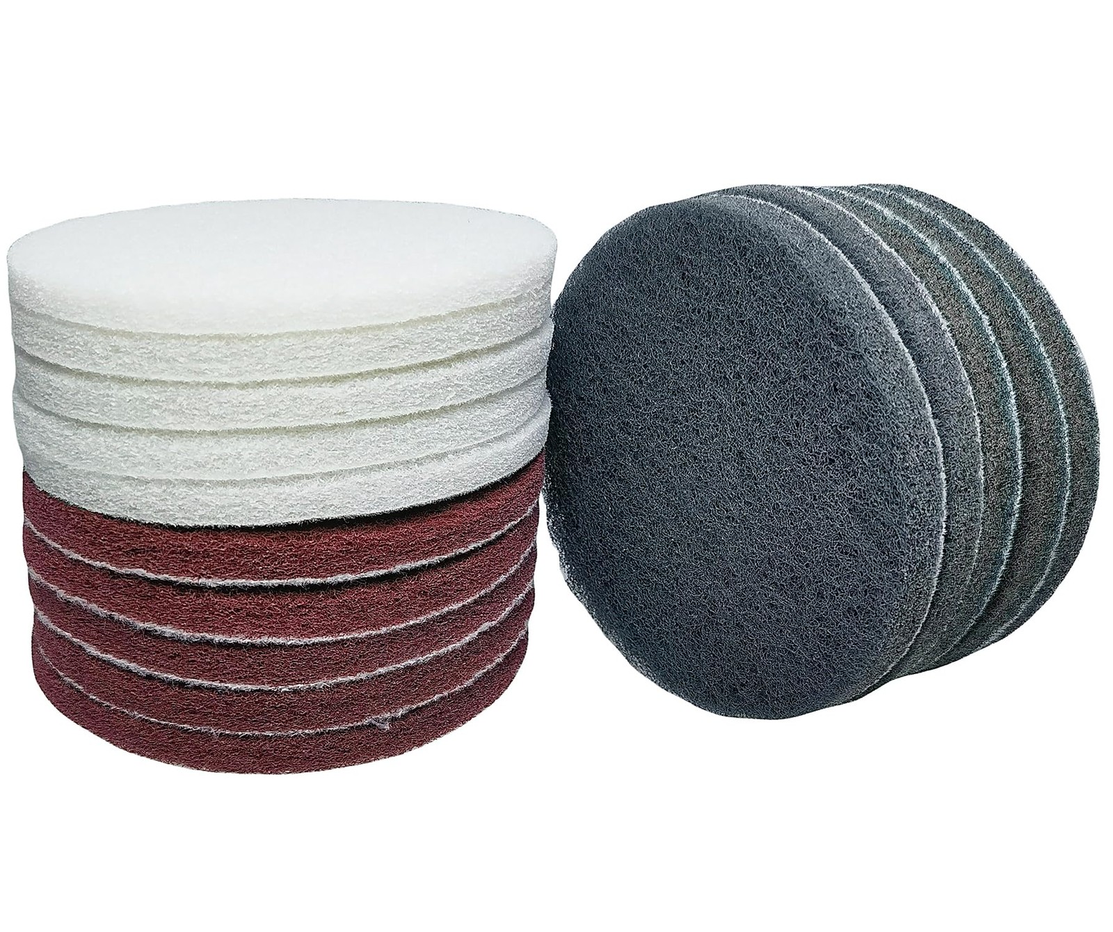 Tonmp 15 PCS 5 Inch Hoop and Loop Multipurpose Scrubber Scouring Pads 5